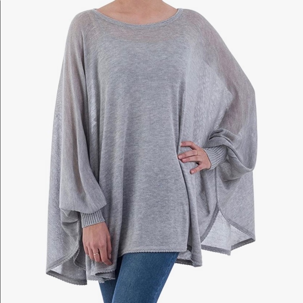Novice Gray Knit Bohemian Drape Sweater - Picture 1 of 7